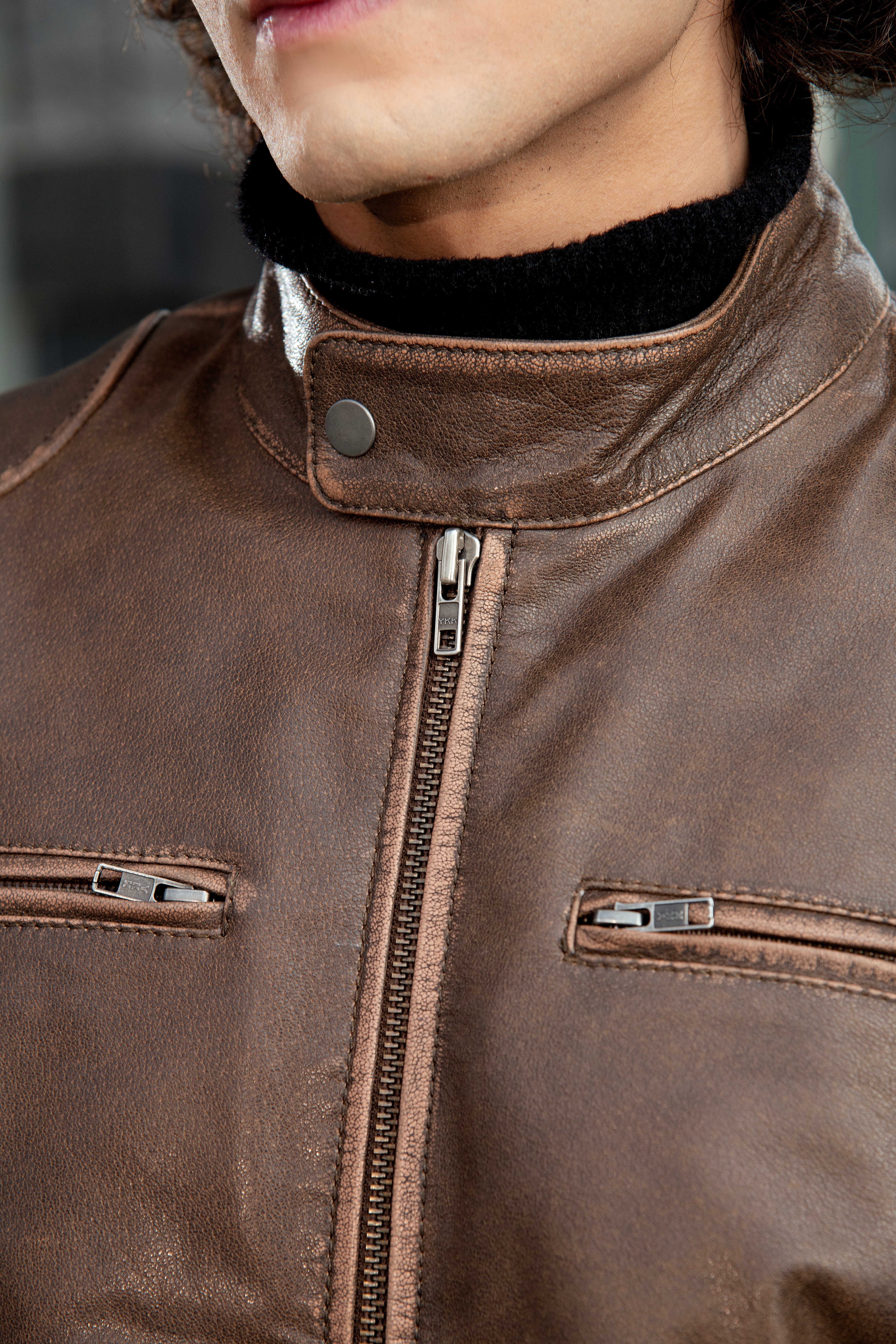 Antique Brown Classic Leather Jacket