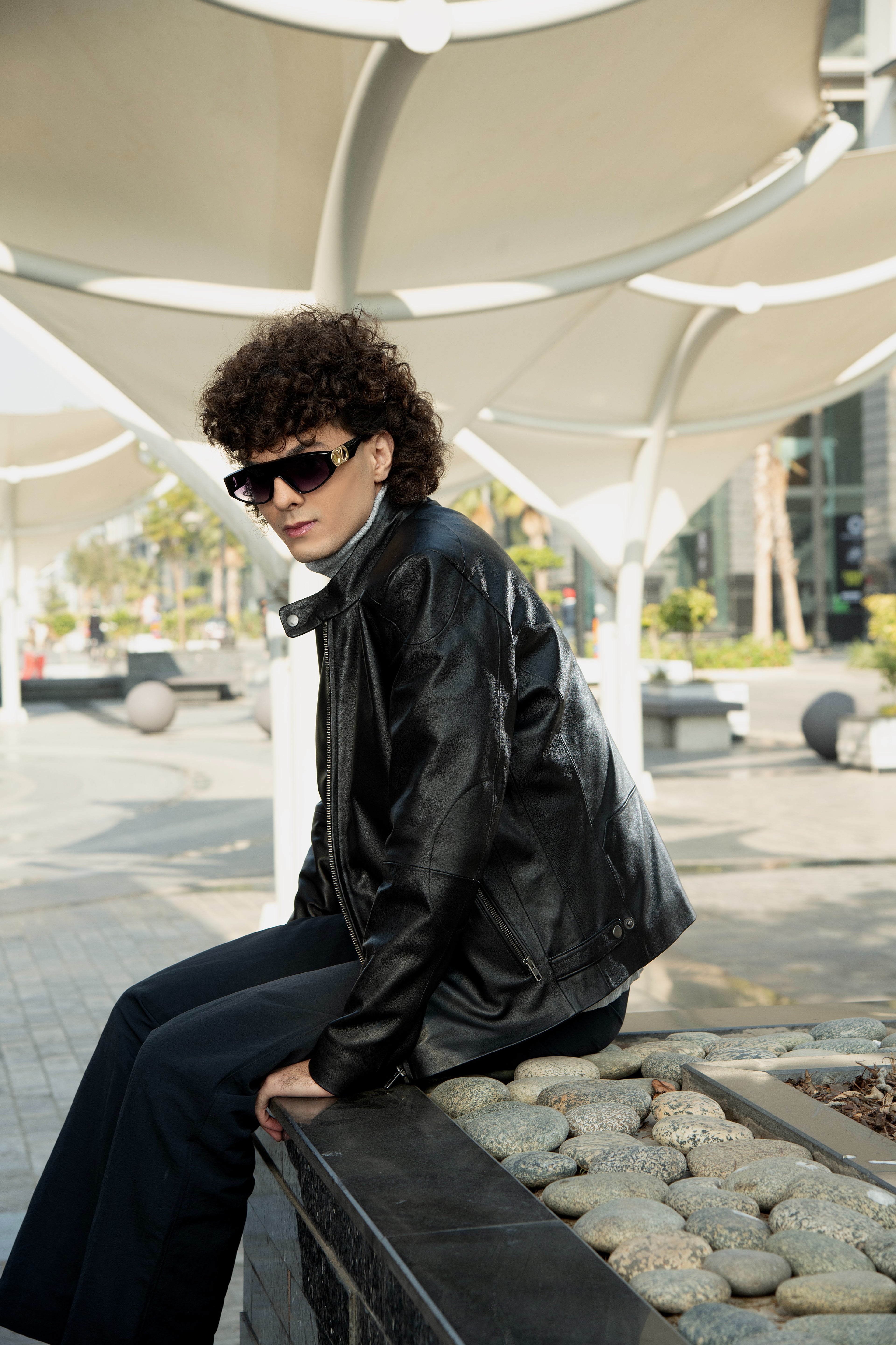 Rolf black Leather Jacket