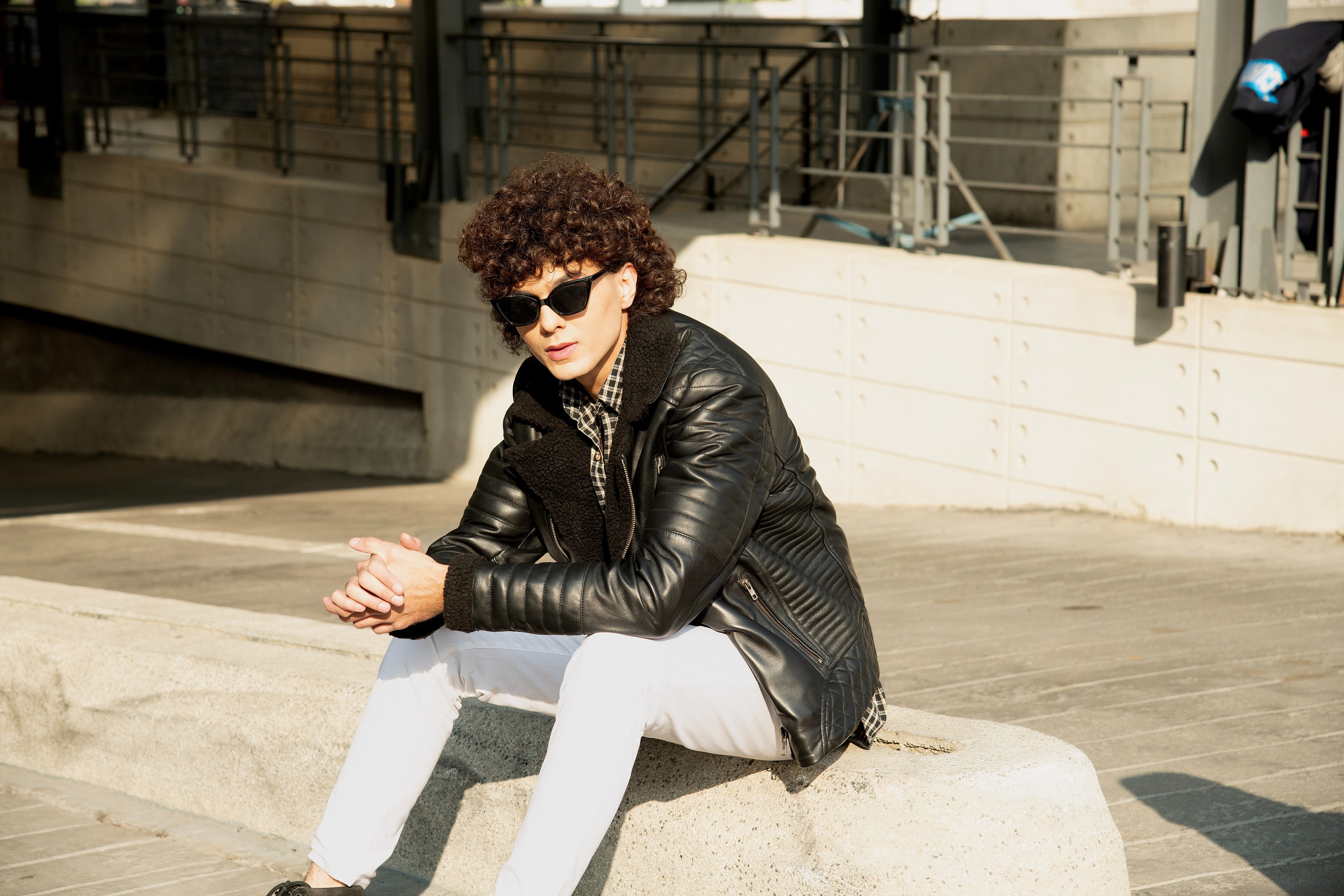 Aviator Black Leather Jacket