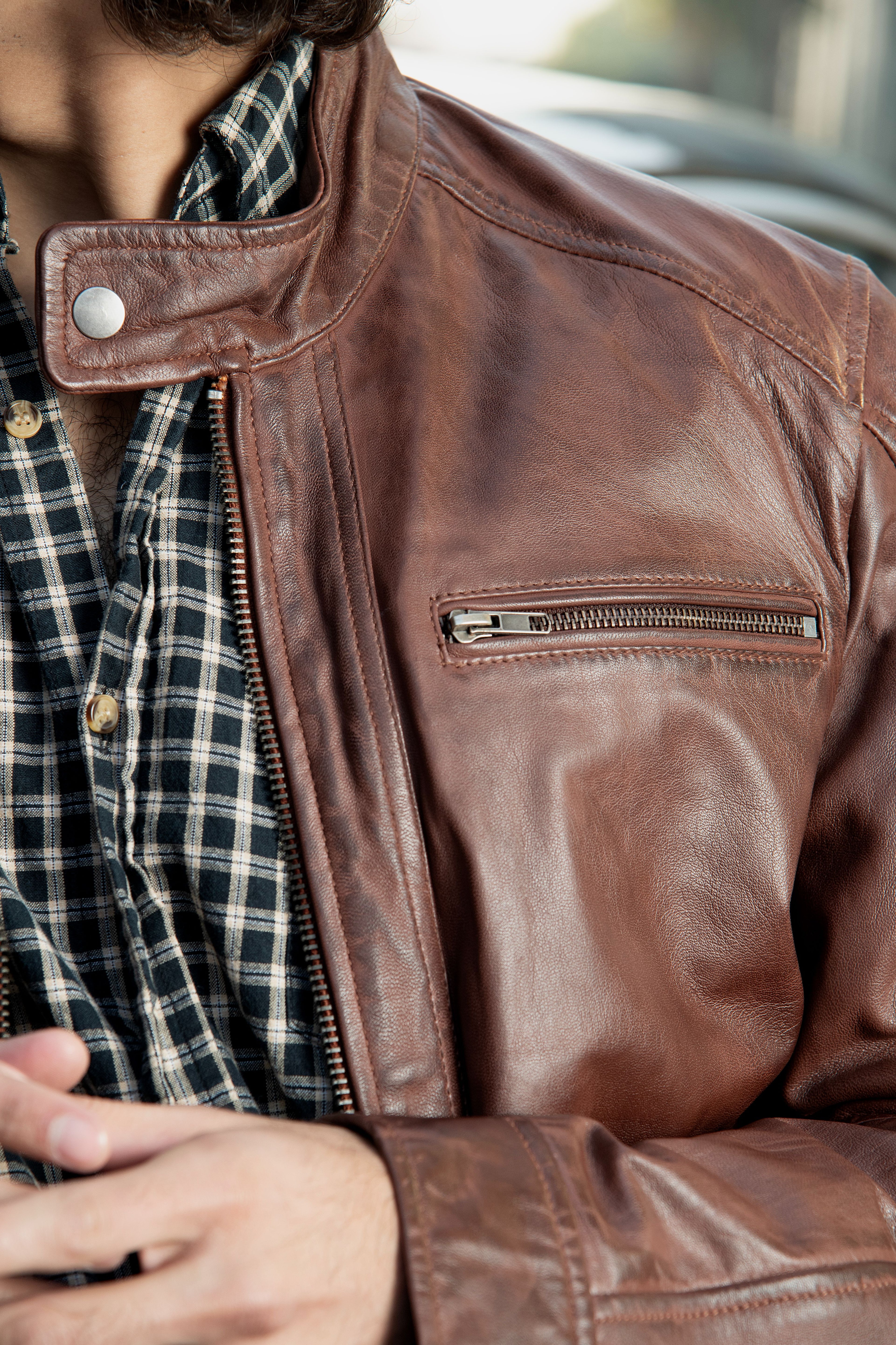The Milan Rider Cappucino  Leather Jacket