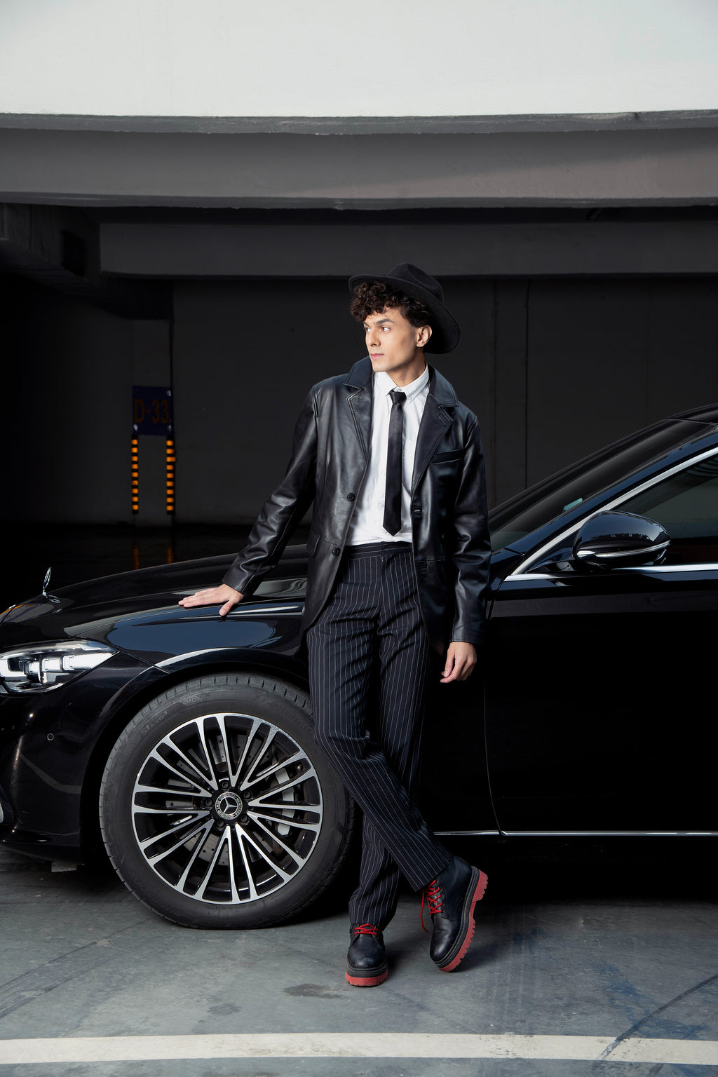 Manhattan Black Leather Coat