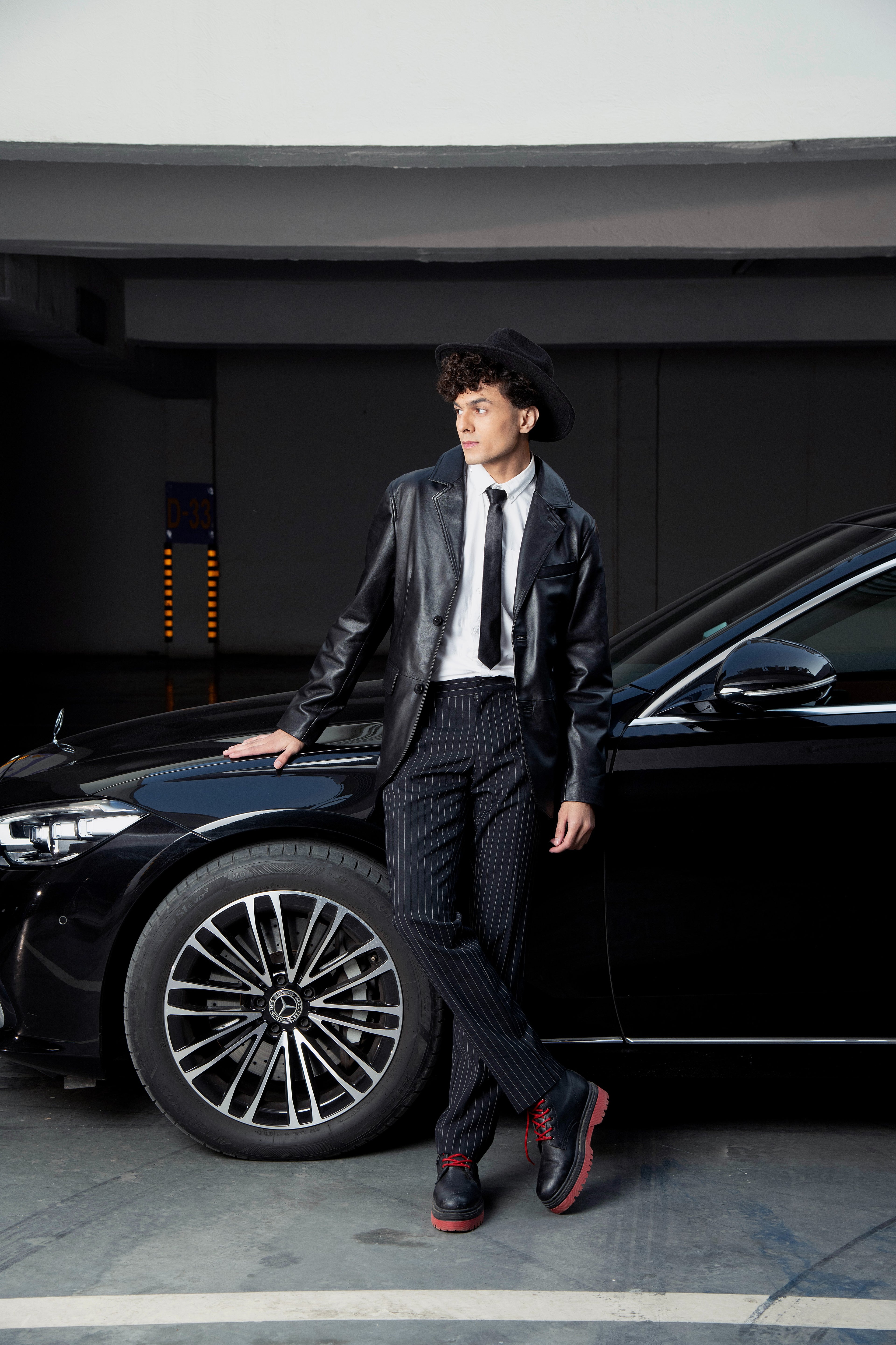 Manhattan Black Leather Coat