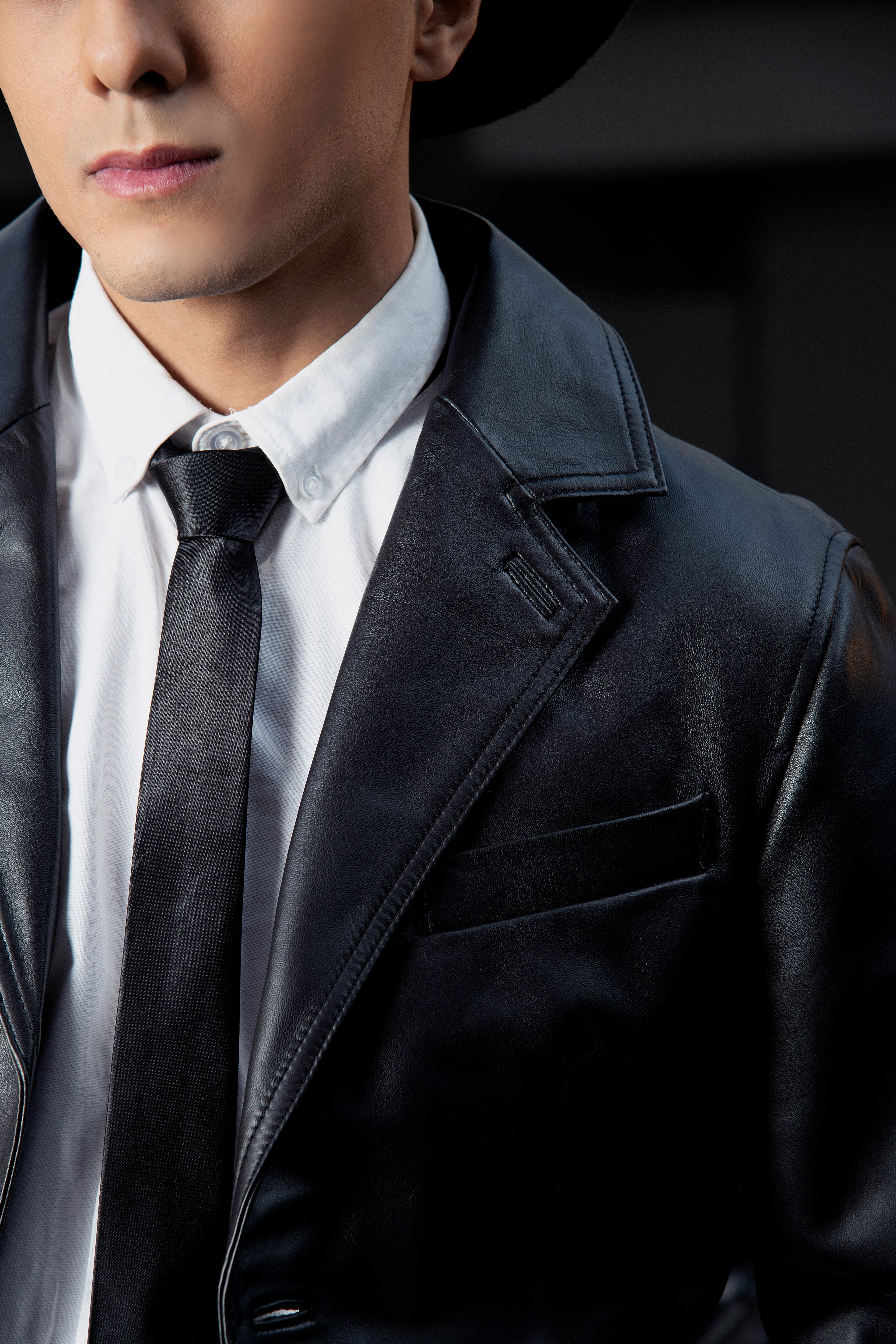 Manhattan Black Leather Coat