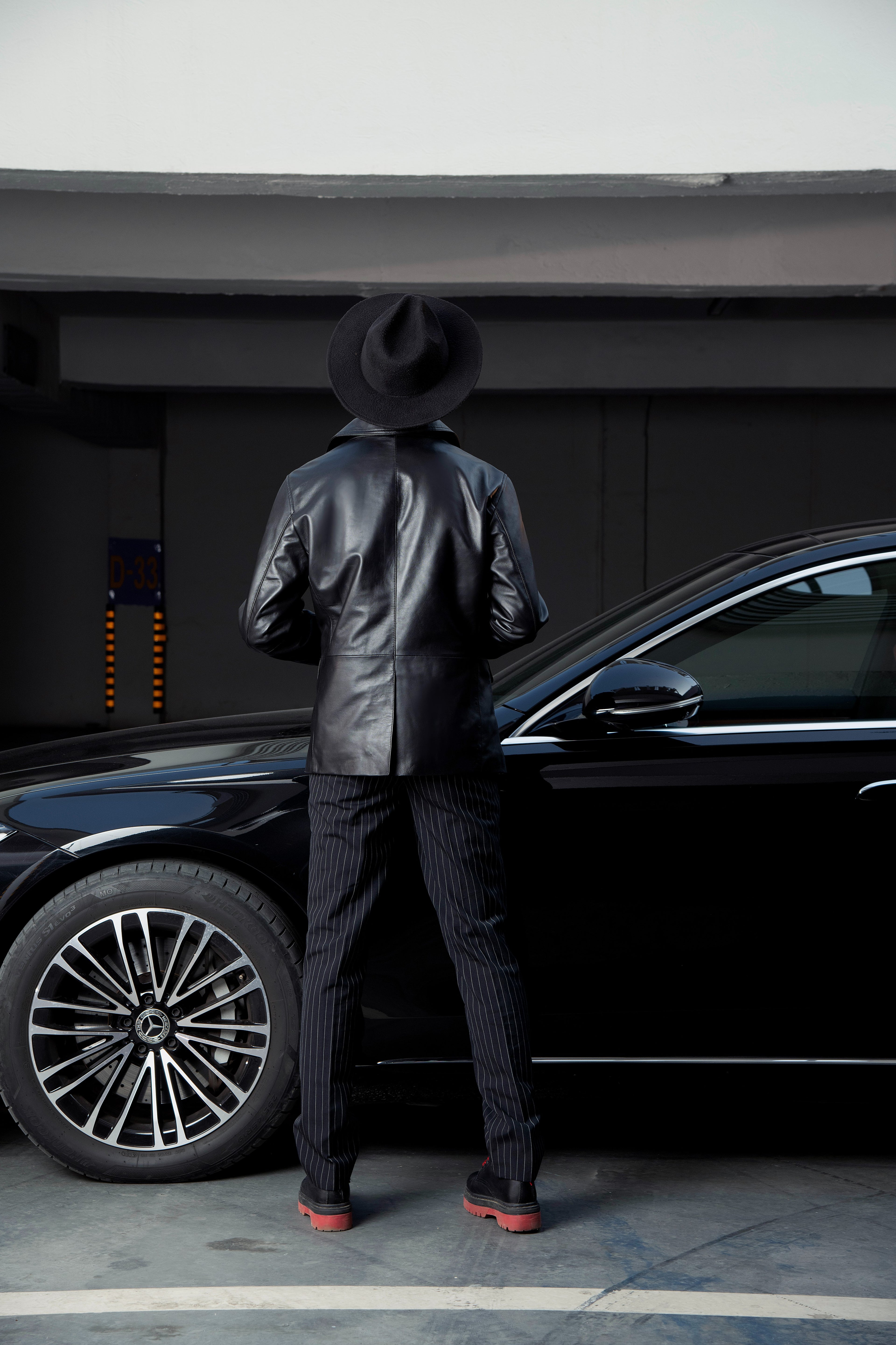 Manhattan Black Leather Coat