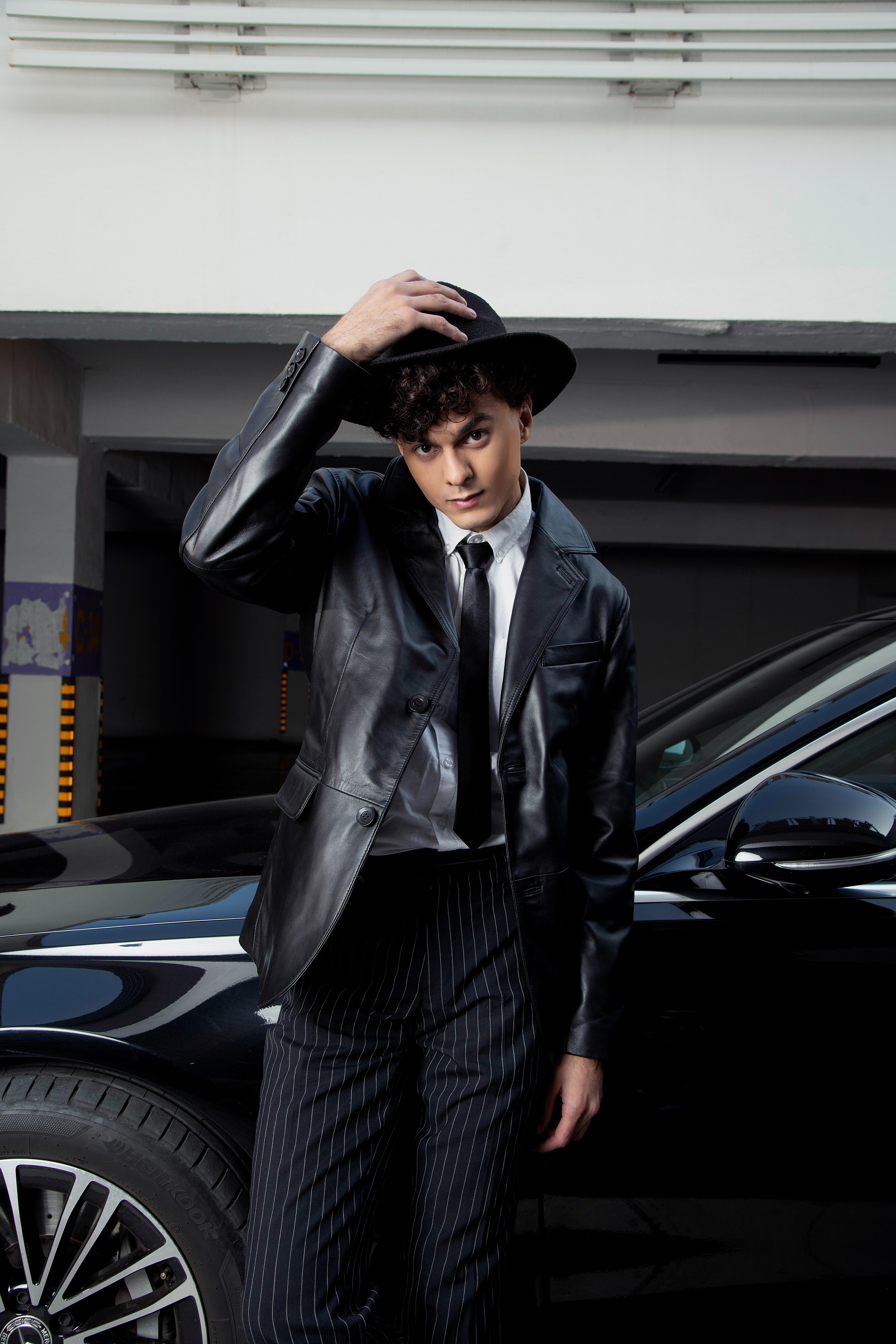 Manhattan Black Leather Coat