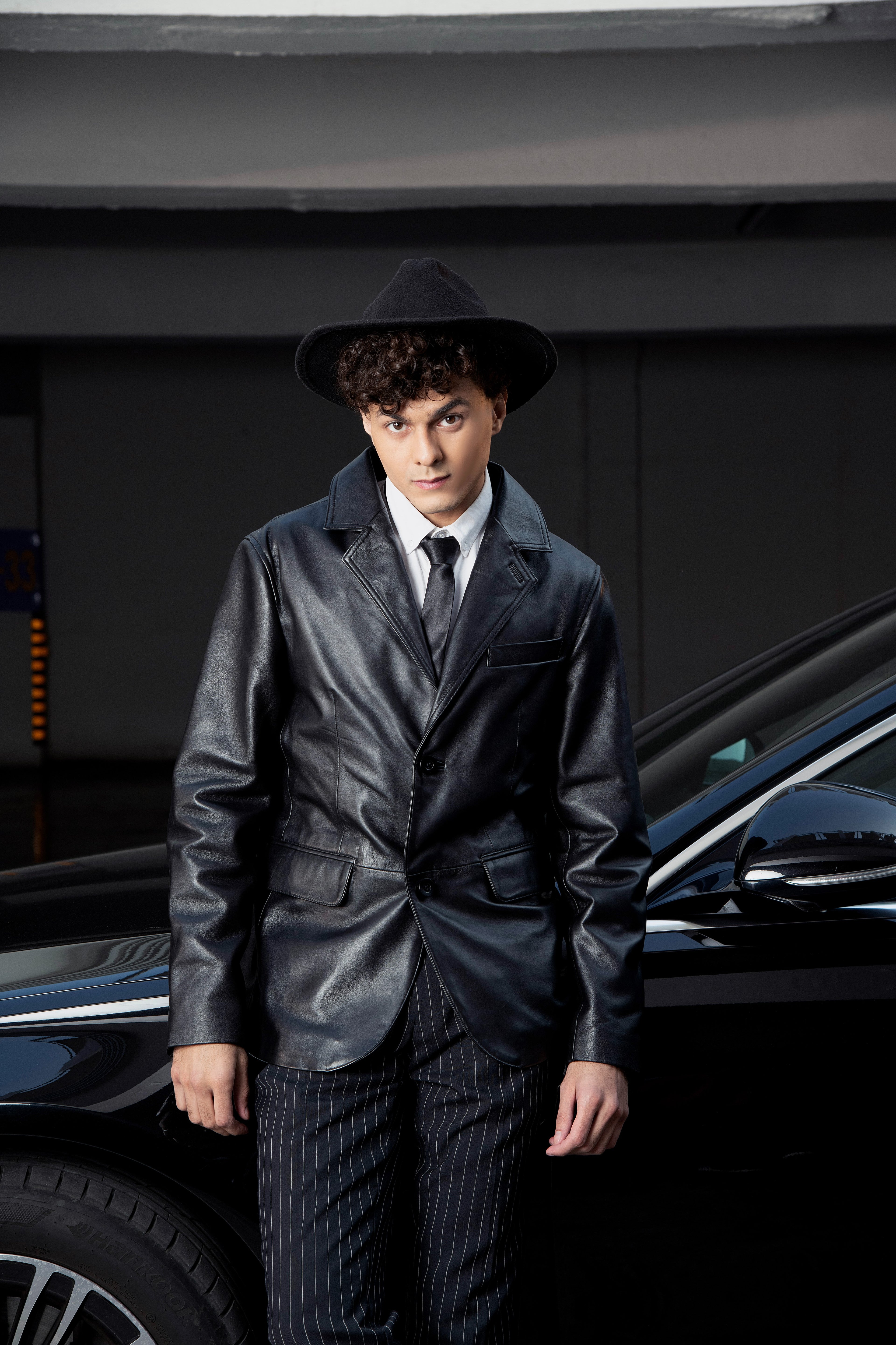 Manhattan Black Leather Coat