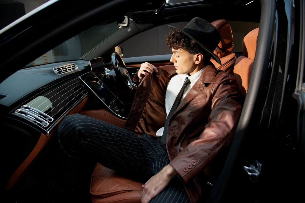 Manhattan Brown Leather Coat