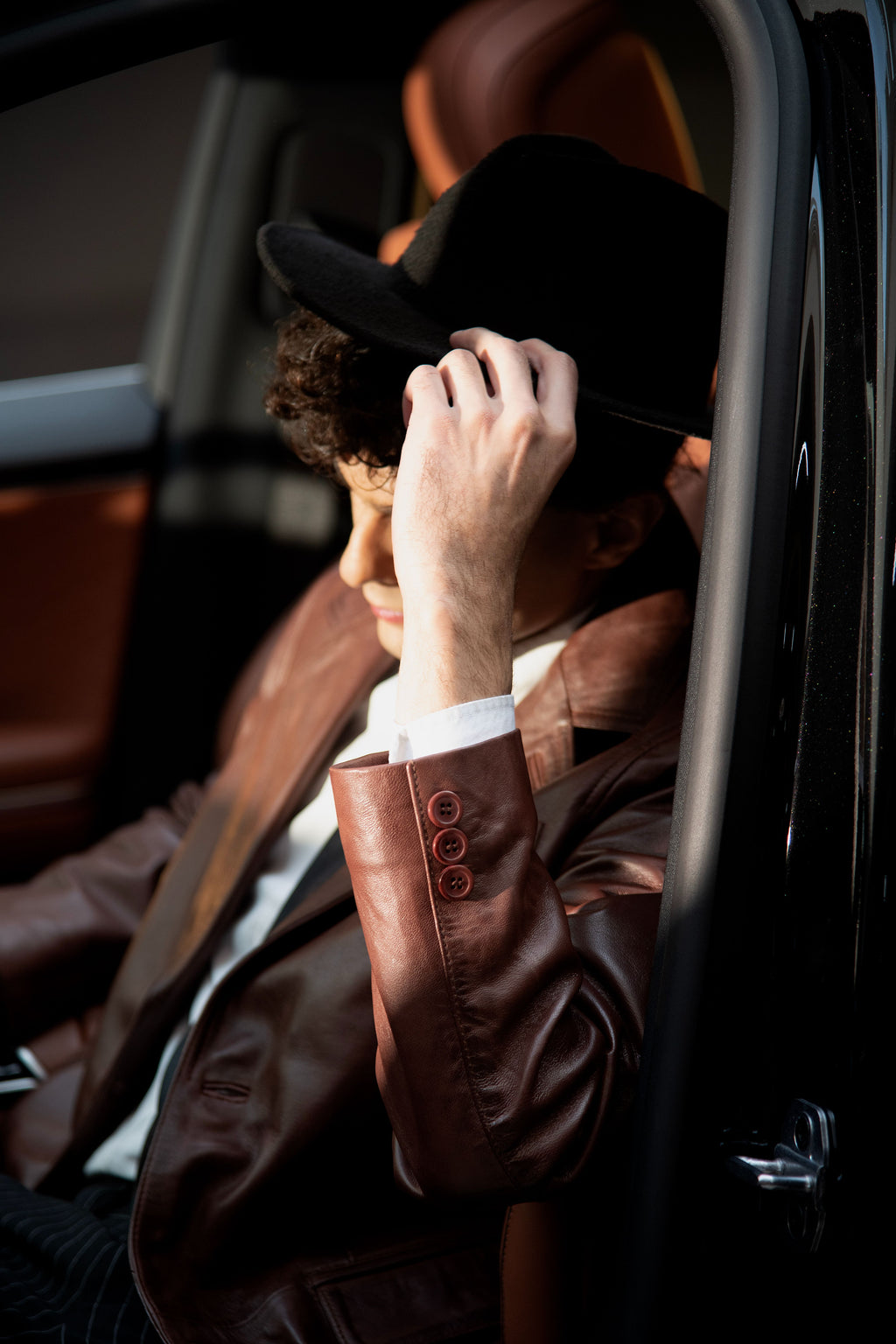 Manhattan Brown Leather Coat