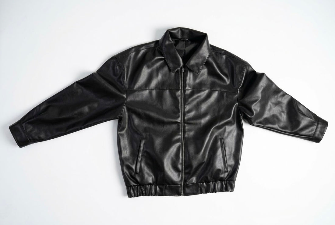 Collared Black Bomber Jacket
